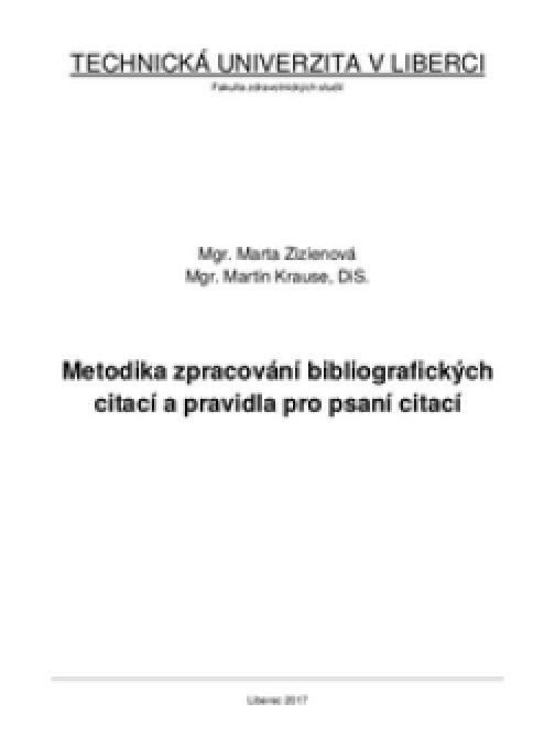Metodika zpracování bibliografických citací a…