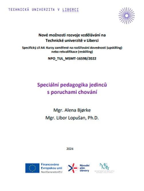 Speciální pedagogika jedinců s poruchami chování