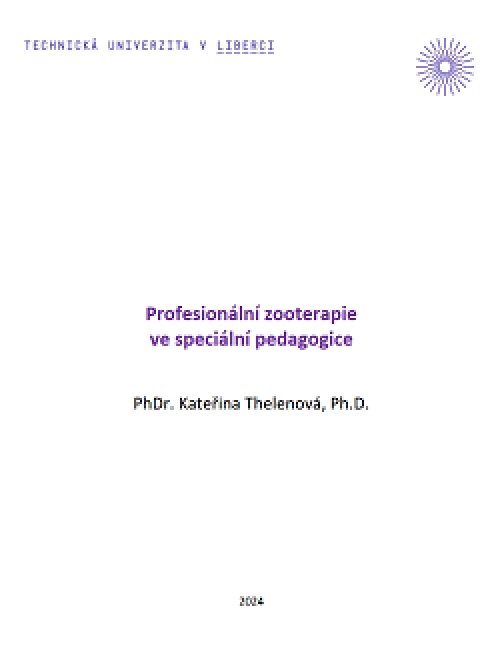 Profesionální zooterapie ve speciální pedagogice