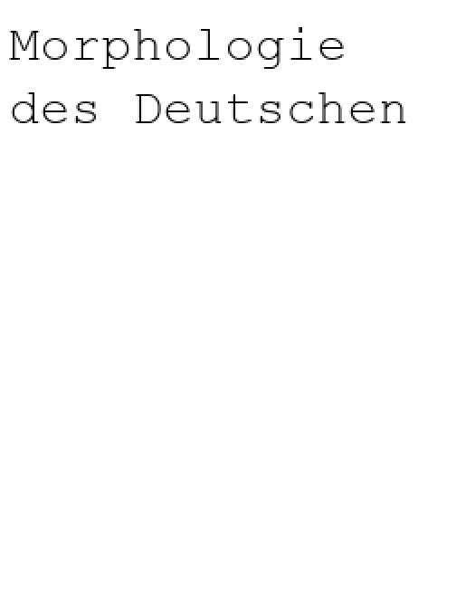 Morphologie des Deutschen